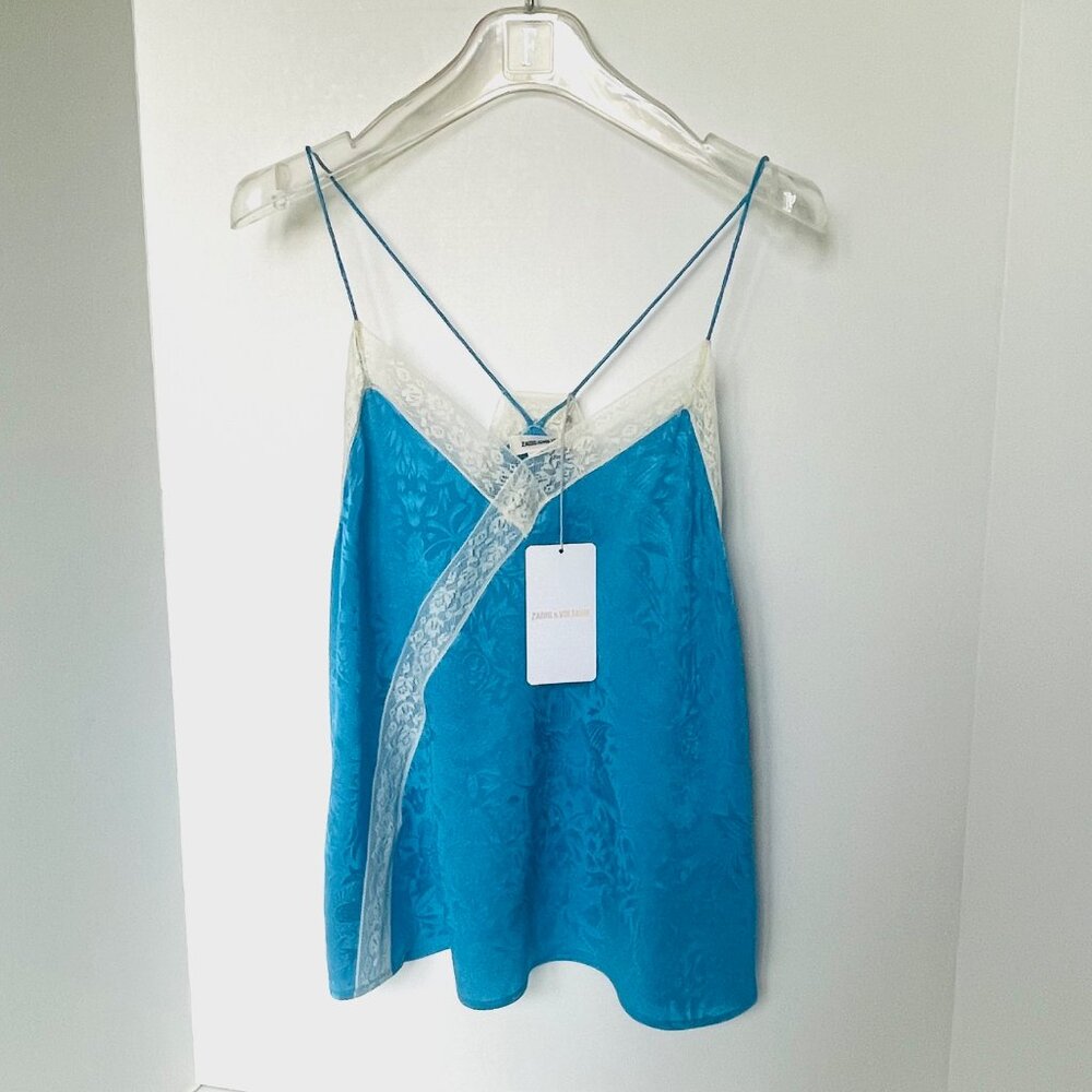 Zadig & Voltaire Cora Jac Kaleido Silk Lace Trim Camisole S - Picture 3 of 11